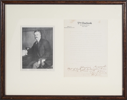 1911 Theodore Roosevelt Signed & Inscribed Typed Letter With Photograph In Framed Display (JSA)